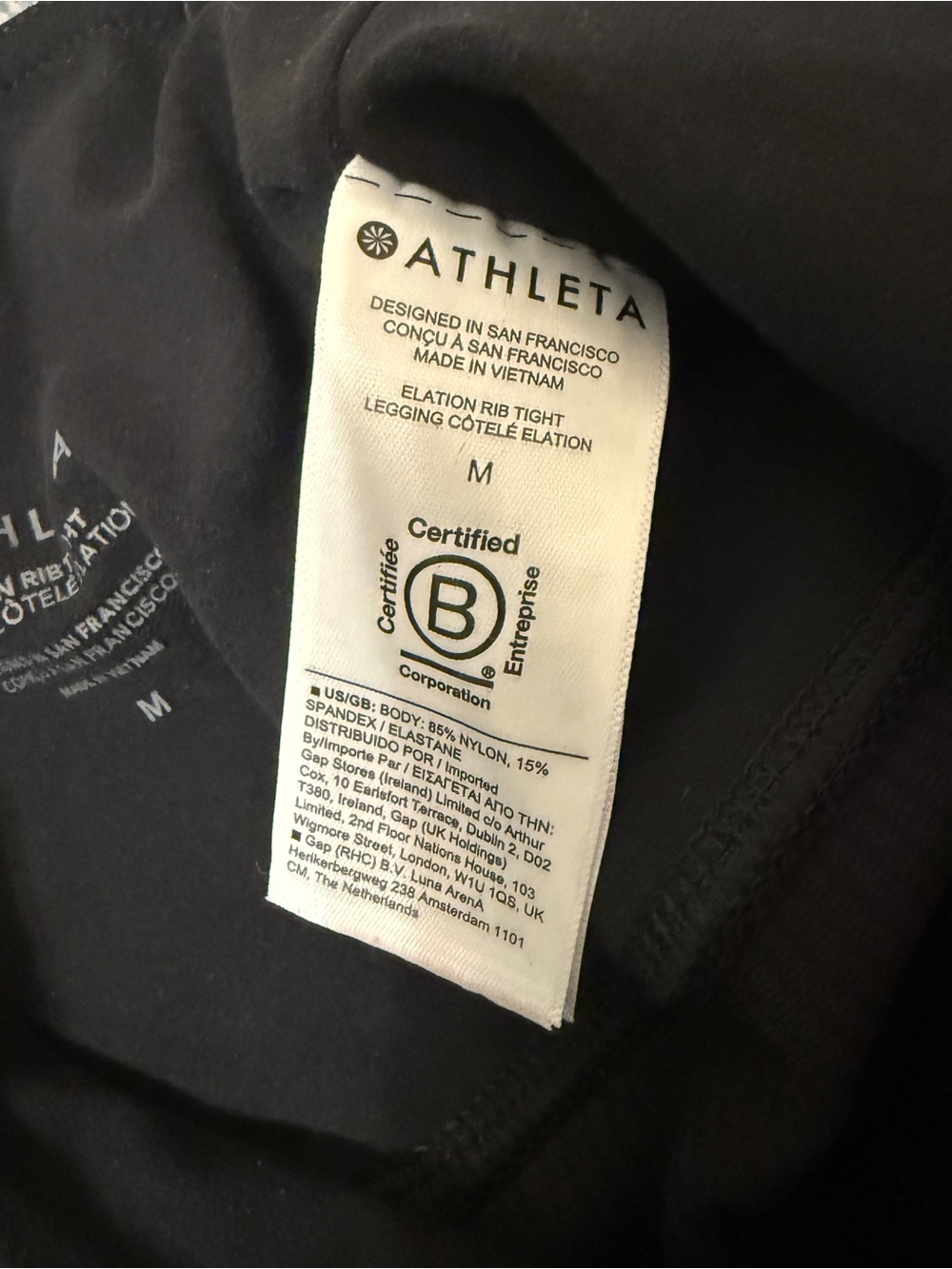 π¦ Athleta| Like-New Elation Rib Tight Leggings Black Size M High Rise Ribbed - Picture 5 of 9